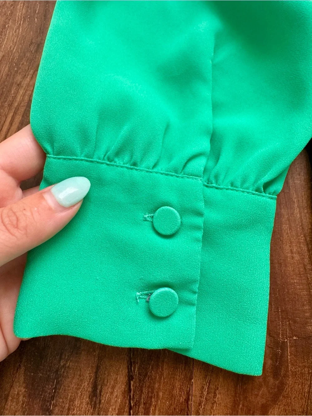 J. Crew Bright Green Long-Sleeve Scoop Neck Blouse, Size S